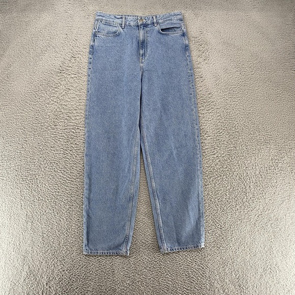 COS Denim - COS Barrel Jeans Womens 27 Light Wash Blue High Rise Ankle Denim Relaxed